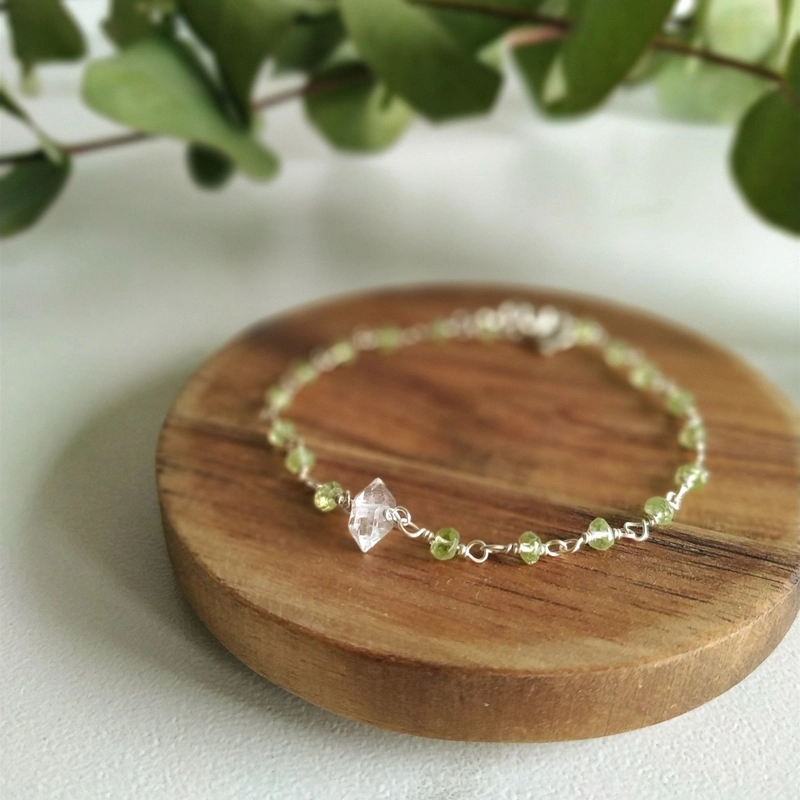 bracciale Olivina + diamantino