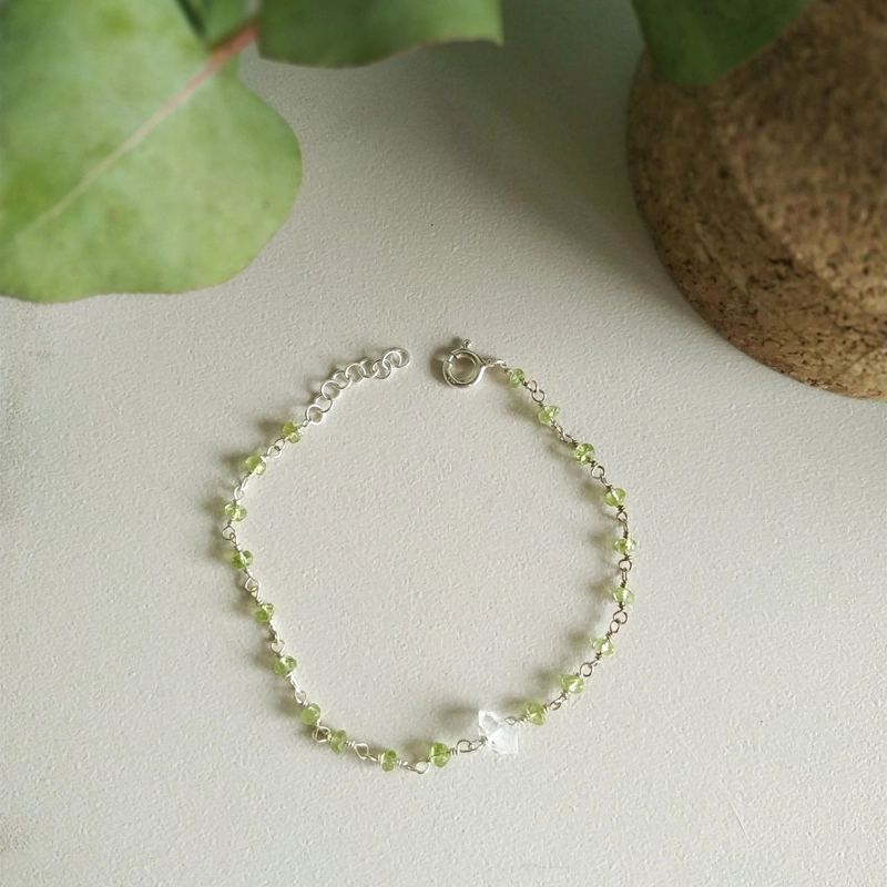 bracciale Olivina + diamantino