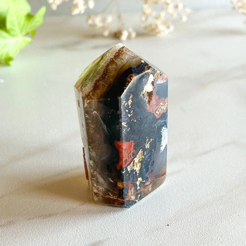 punta in calcedonio con agata corniola