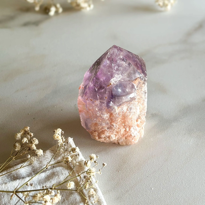 punta in ametista con quarzo golden healer