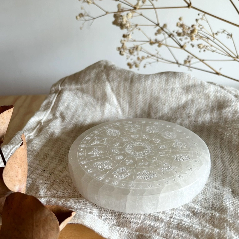 disco in Selenite con Zodiaco