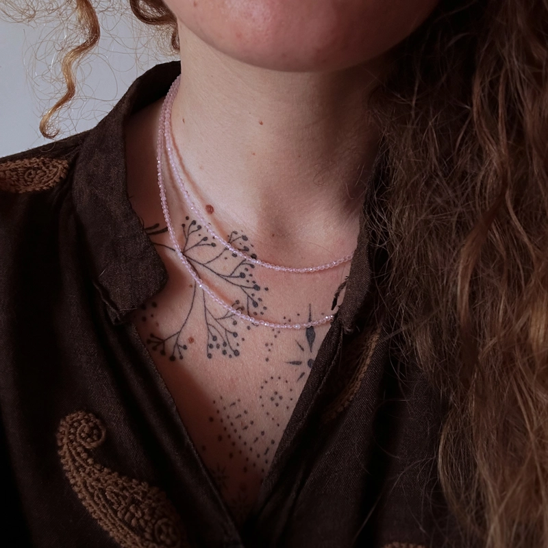 girocollo Clelia - quarzo rosa