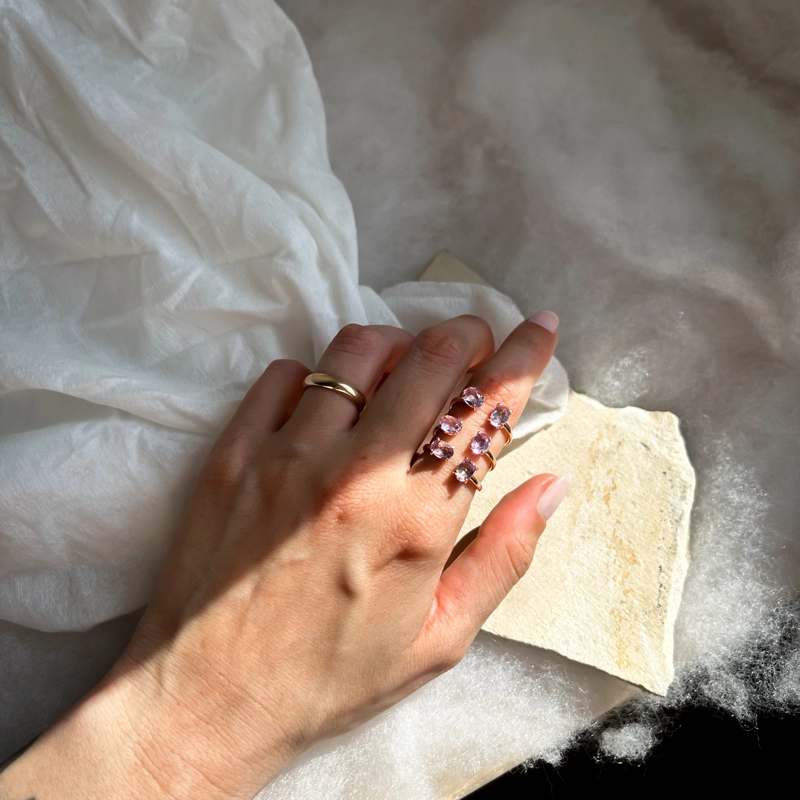 anello Dreamy - Pietra di Luna e Ametista Lavanda