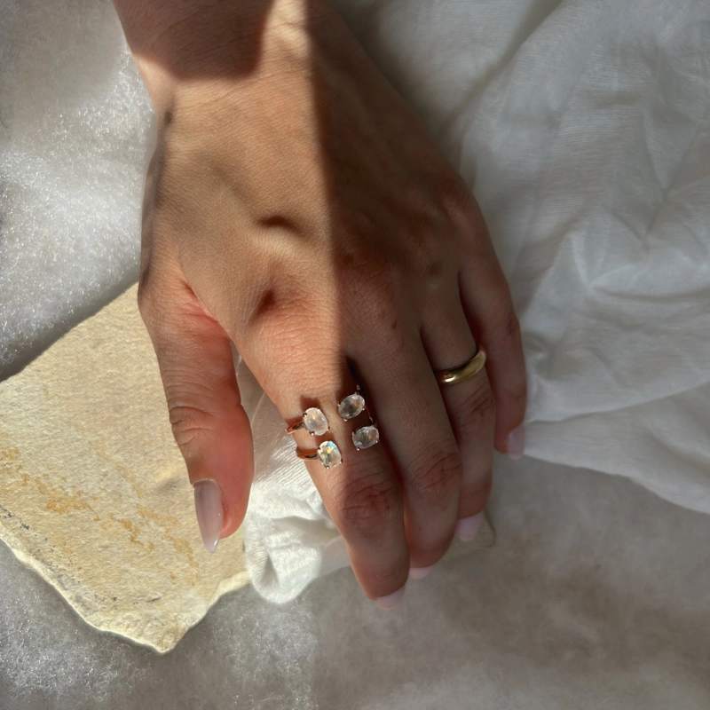 anello Dreamy - Pietra di Luna e Ametista Lavanda