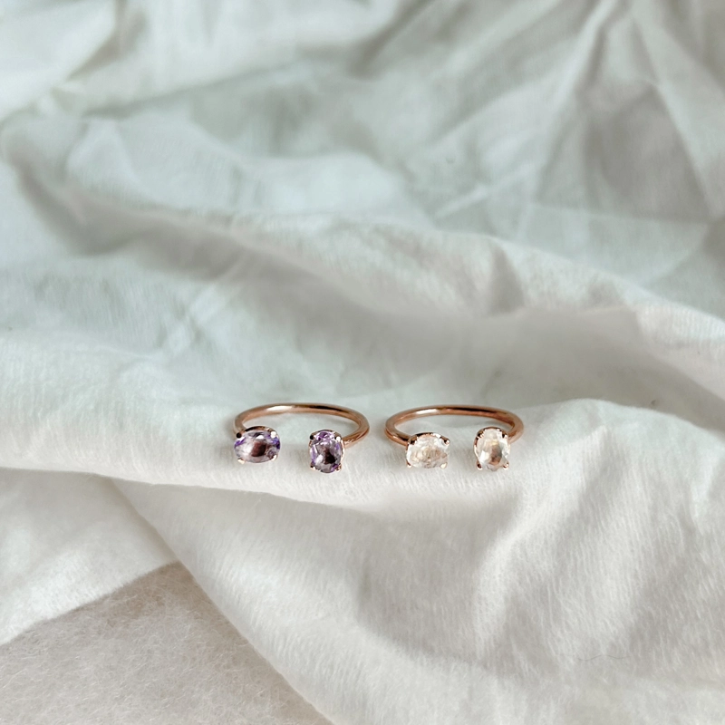 anello Dreamy - Pietra di Luna e Ametista Lavanda