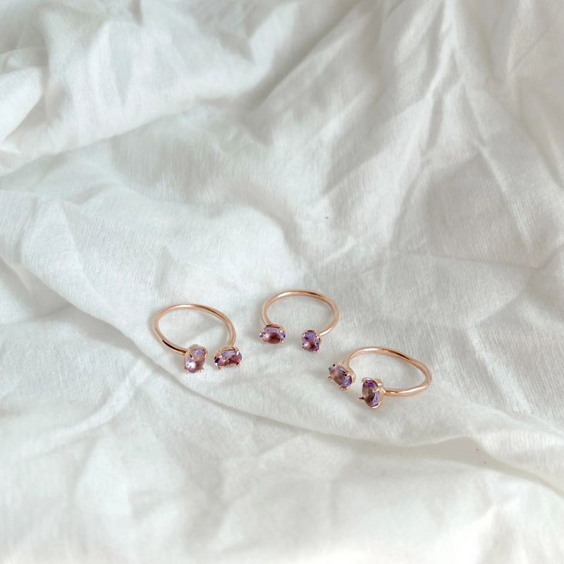 anello Dreamy - Pietra di Luna e Ametista Lavanda