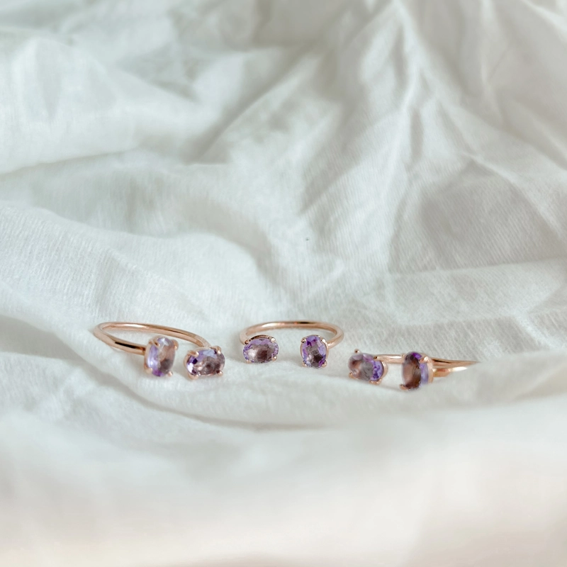 anello Dreamy - Pietra di Luna e Ametista Lavanda