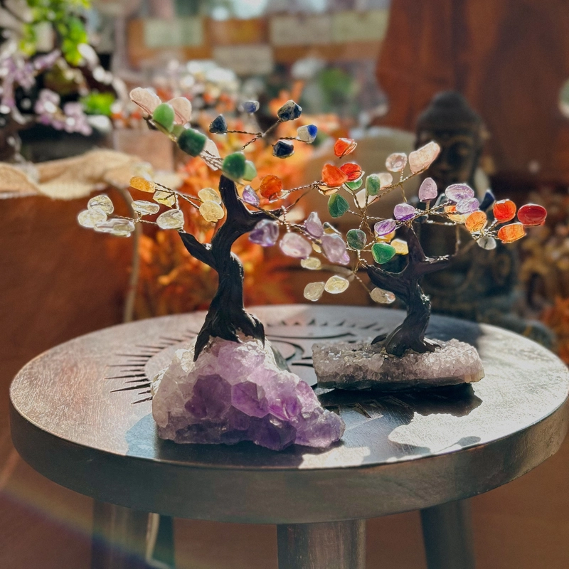 bonsai fatto a mano - pietre dei Sette Chakra