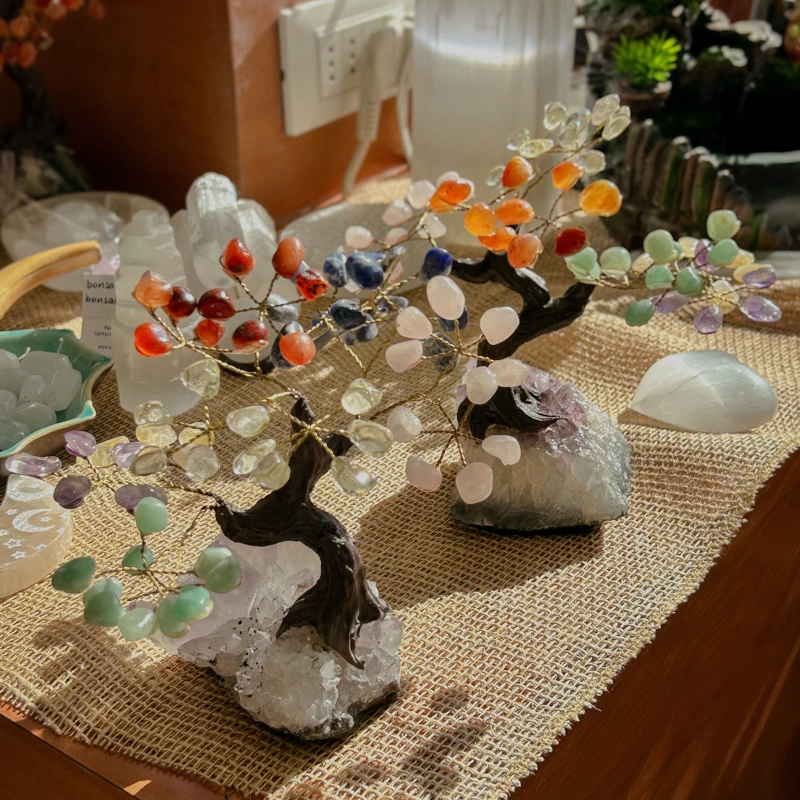 bonsai fatto a mano - pietre dei Sette Chakra