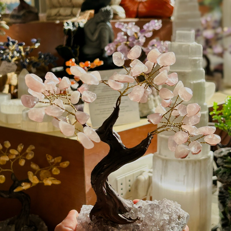 bonsai fatto a mano in Quarzo Rosa