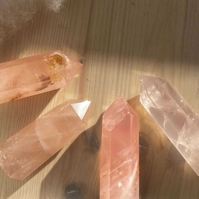 Punte in Quarzo Rosa