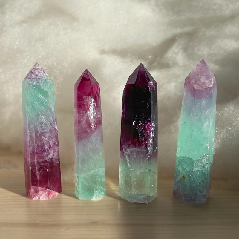 Punte in Fluorite Arcobaleno