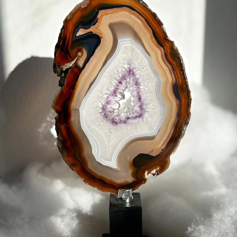 fetta d'Agata con Ametista PRIMA SCELTA