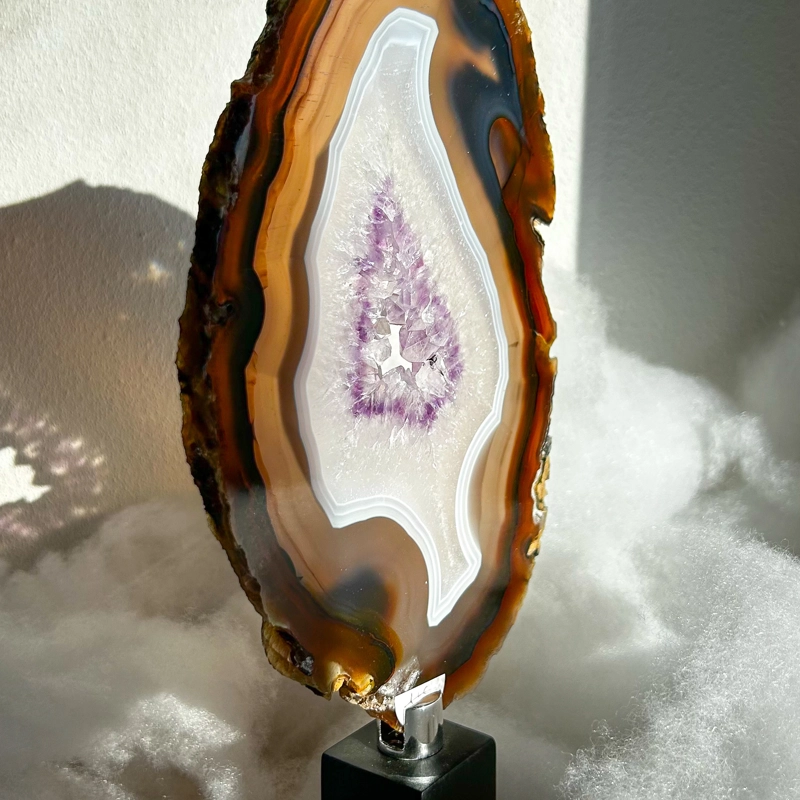 fetta d'Agata con Ametista PRIMA SCELTA