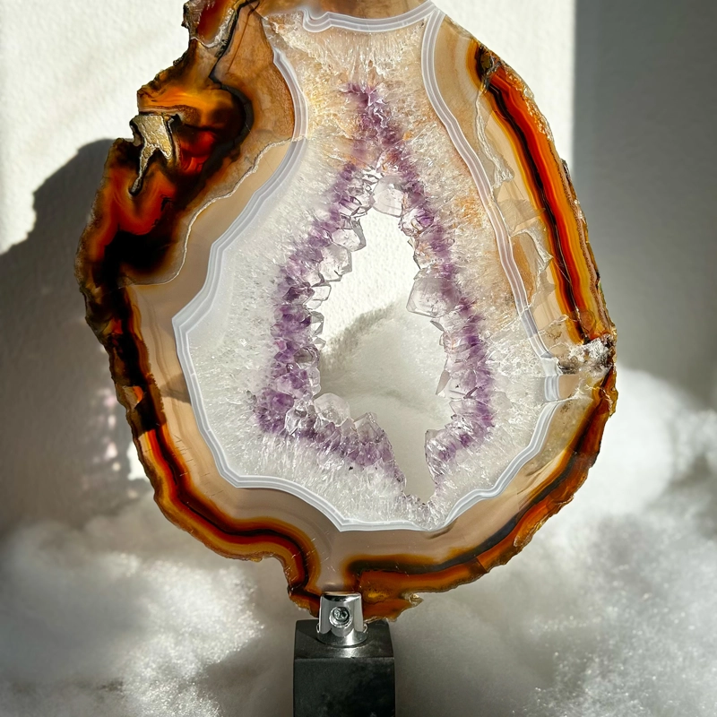 fetta d'Agata con Ametista PRIMA SCELTA