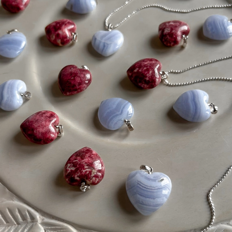 collana cuore di Calcedonio