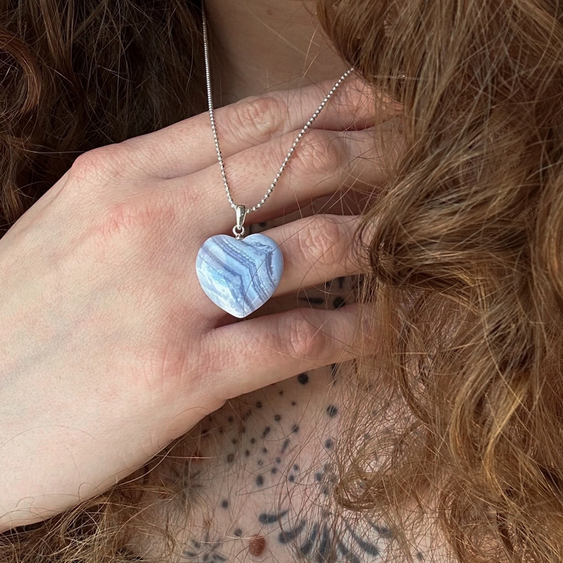 collana cuore di Calcedonio