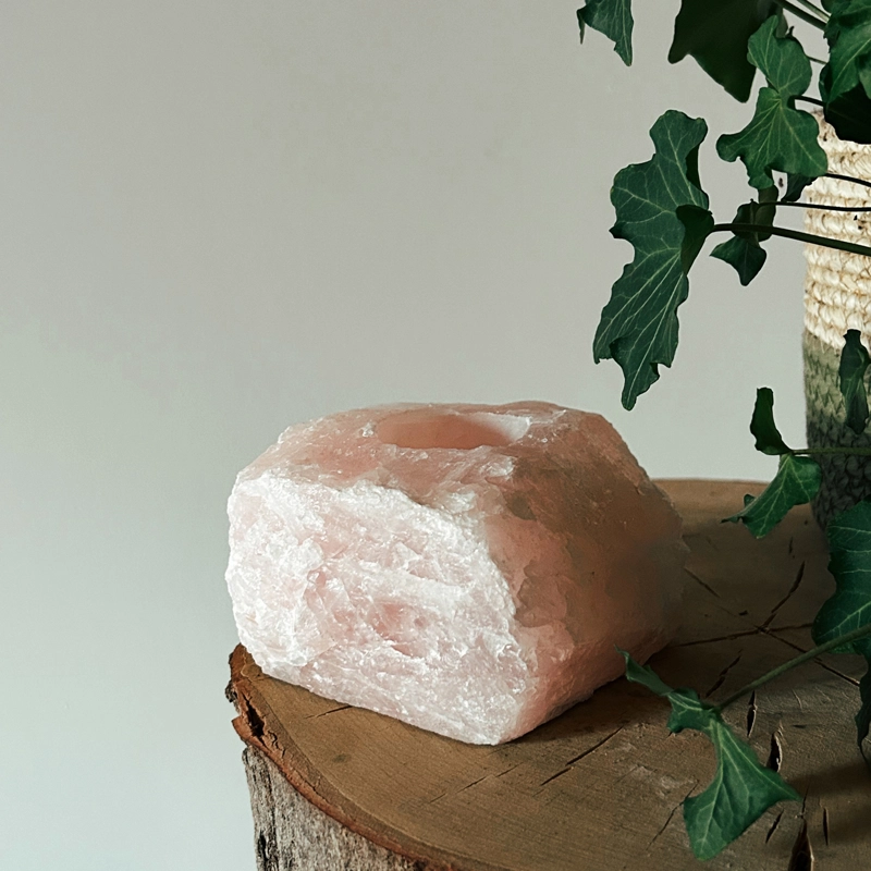 portacandela quarzo rosa