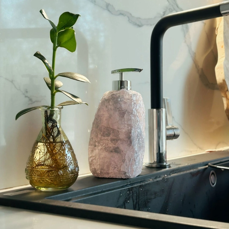 portasapone in quarzo rosa