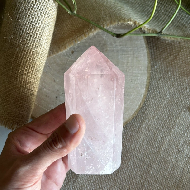 punta in Quarzo Rosa