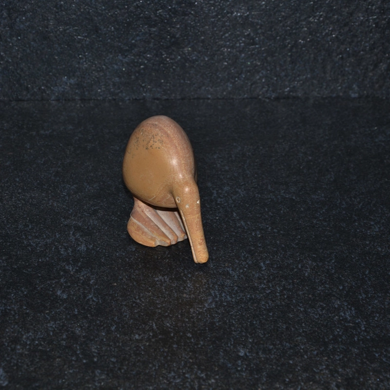 Animale kiwi in pietra steatite o saponaria.