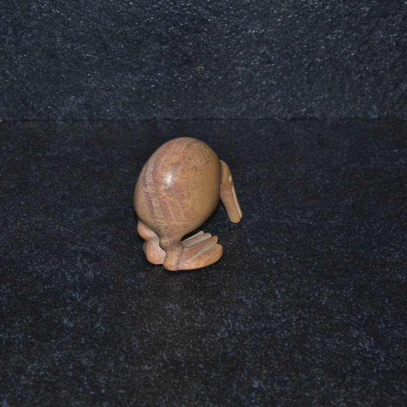 Animale kiwi in pietra steatite o saponaria.