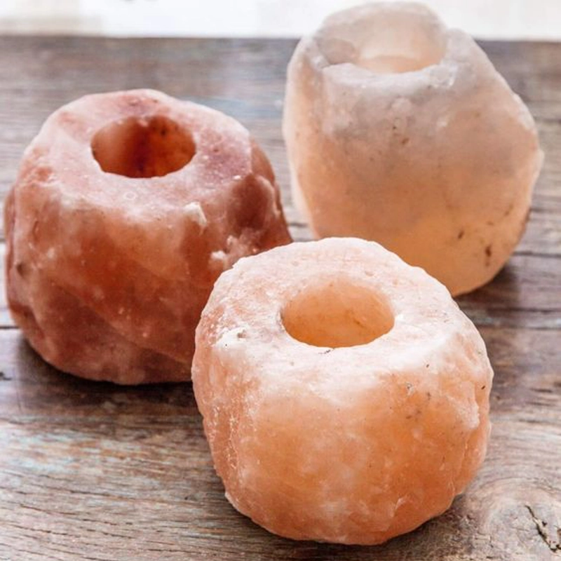 Portacandela di sale rosa