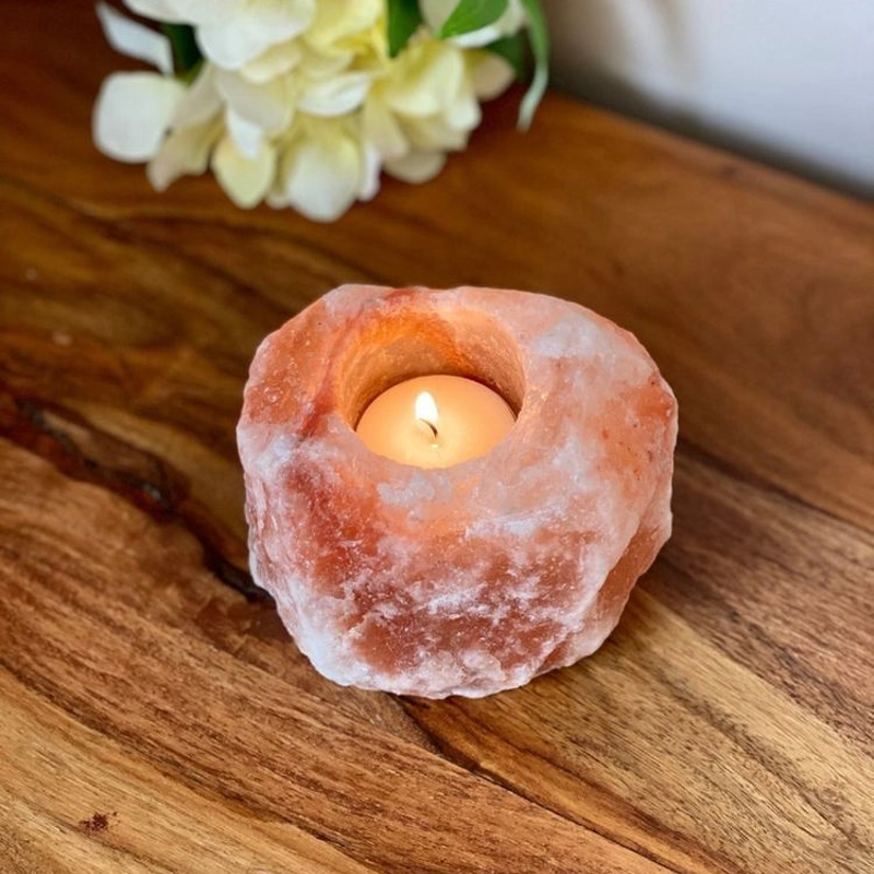 Portacandela di sale rosa