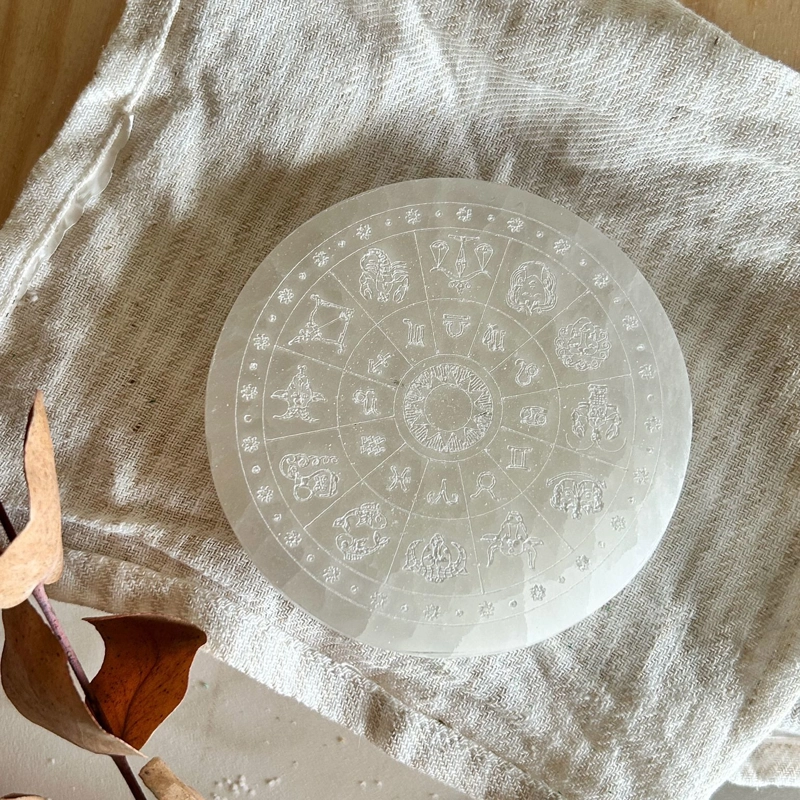 disco in Selenite con Zodiaco