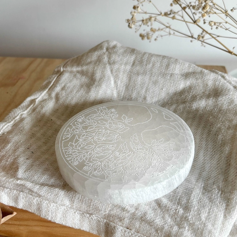 disco in Selenite con Albero Della Vita