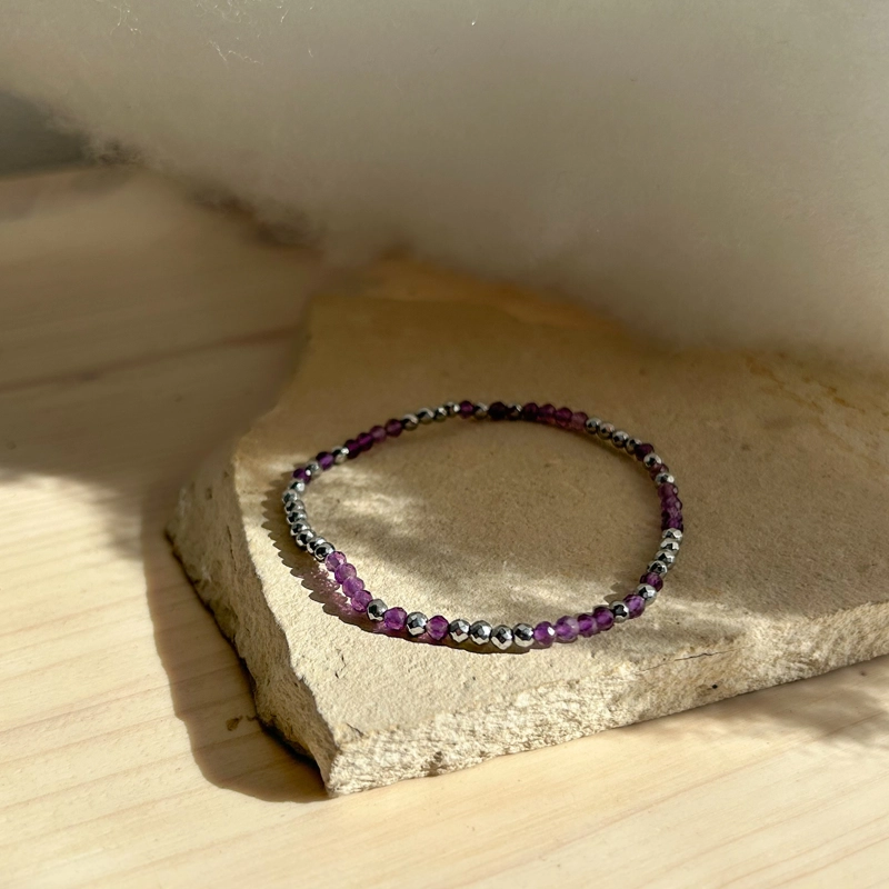 bracciale double - ematite e ametista