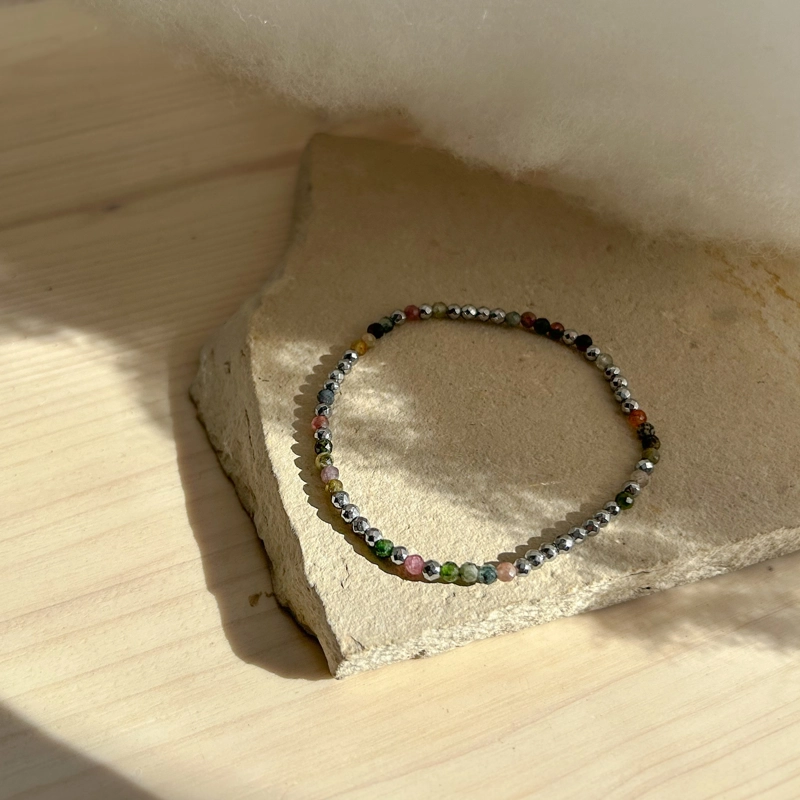 bracciale double - ematite e tormalina policroma