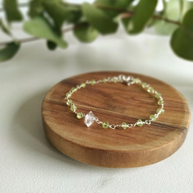 bracciale Olivina + diamantino