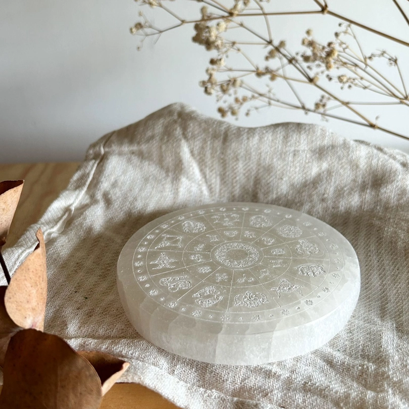 disco in Selenite con Zodiaco
