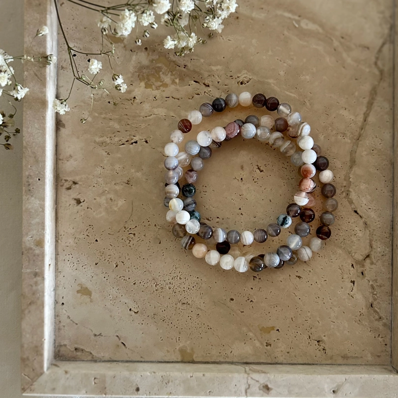 bracciale elastico - Agata Botswana