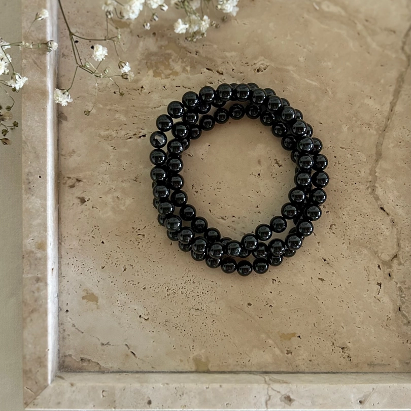 bracciale elastico - Tormalina Nera