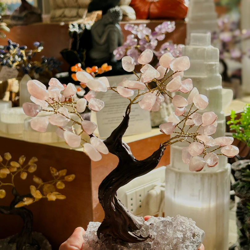 bonsai fatto a mano in Quarzo Rosa