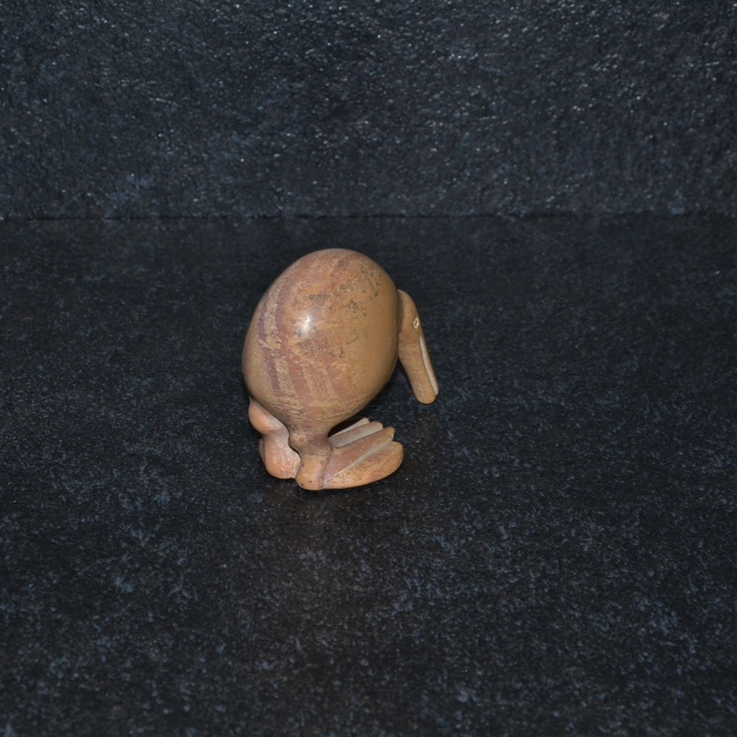 Animale kiwi in pietra steatite o saponaria.