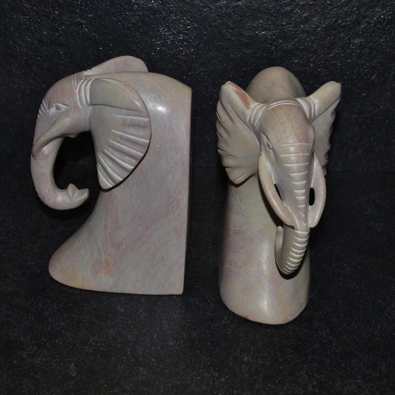 Fermalibro elefante in pietra